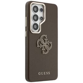 Guess Grained Big 4G Metal Logo Case for Samsung Galaxy S26 Ultra - Brown