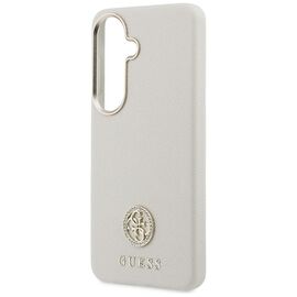 Guess Rhinestone Round Logo MagSafe Case for Samsung Galaxy S26 - Beige