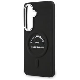 Karl Lagerfeld Embossed Ring RSG Logo MagSafe Case for Samsung Galaxy S26 - Black