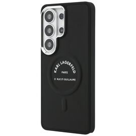 Karl Lagerfeld Embossed Ring RSG Logo MagSafe Case for Samsung Galaxy S26 Ultra - Black