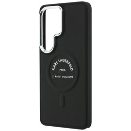 Karl Lagerfeld Embossed Ring RSG Logo MagSafe Case for Samsung Galaxy S26 Ultra - Black