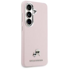 Karl Lagerfeld Saffiano KC Metal Logo MagSafe Case for Samsung Galaxy S26+ - Pink