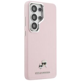 Karl Lagerfeld Saffiano KC Metal Logo MagSafe Case for Samsung Galaxy S26 Ultra - Pink