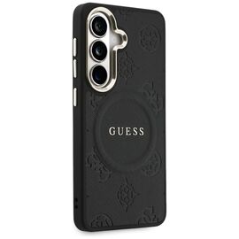 Guess Saffiano Peony Embossed Ring MagSafe case for Samsung Galaxy S26+ - black