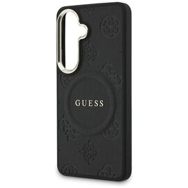 Guess Saffiano Peony Embossed Ring MagSafe case for Samsung Galaxy S26+ - black