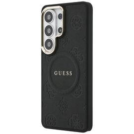 Guess Saffiano Peony Embossed Ring MagSafe Case for Samsung Galaxy S26 Ultra - Black