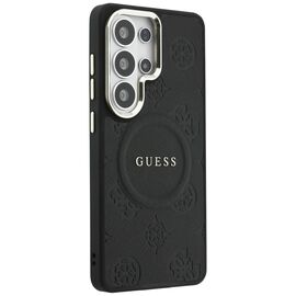 Guess Saffiano Peony Embossed Ring MagSafe Case for Samsung Galaxy S26 Ultra - Black