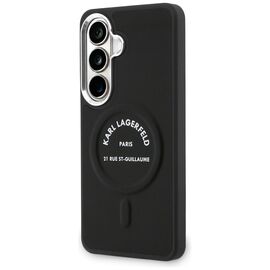 Karl Lagerfeld Embossed Ring RSG Logo MagSafe Case for Samsung Galaxy S26+ - Black