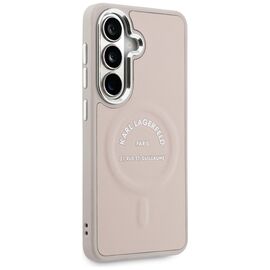 Karl Lagerfeld Embossed Ring RSG Logo MagSafe Case for Samsung Galaxy S26 - Pink