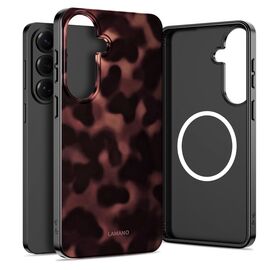 Tech-Protect Lamano MagSafe Case for Samsung Galaxy A57 5G - Black and Brown