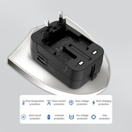 Tech-Protect TA300 Travel Adapter EU / UK / AU - Black