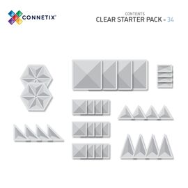 Connetix - Clear Starter Pack 34 Pieces - (CT-C-00034-ST) / Toys
