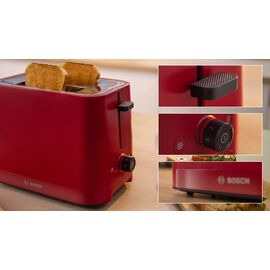 Bosch TAT3M124 toaster 2 slice(s) 950 W Red - Toasters - Breakfast & Sweets - Techbox