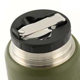 M-Tac UN-R02-750A Food thermos with foldable stainless steel spoon, 750 ml, olive green | Techbox