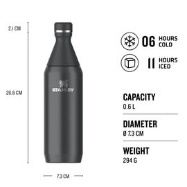 Stanley 1913 10-12069-024 drinking bottle Daily usage 0.6 ml Stainless steel Black - Various - Coffee & Beverages - Techbox