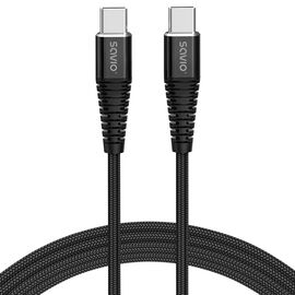 Savio CL-159 USB cable 1 m USB 2.0 USB C - USB C Black | Techbox