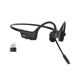 SHOKZ OpenComm2 UC 2025 Upgrade Wireless Bluetooth Bone Conduction Videoconferencing Headset with USB-C Charging Port and USB-C adapter | 16 Hr Talk Time, 29m Wireless Range, 1 Hr Charge Time | Includes Noise Cancelling Boom Mic and Dongle, Black - Bluetooth - Headsets - Techbox