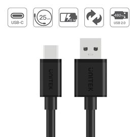 UNITEK USB CABLE USB-A — USB-C 25CM, Y-C480BK | Techbox