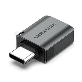 Vention USB-C Male to USB 3.0 Female OTG Adapter Gray Aluminum Alloy Type | Techbox