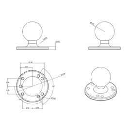 RAM MOUNT Mounting base for flat surface RAM-202U - Smartphone Holders - Smartphones - Techbox