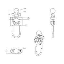 RAM Mounts Handlebar U-Bolt Base for Rails 0.5" to 1.25" in Diameter - Smartphone Holders - Smartphones - Techbox