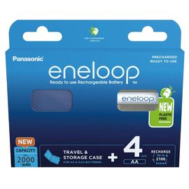 Rechargeable batteries PANASONIC ENELOOP AA 2000 mAh 4 szt + case (BK-3MCDE/4CP+CASE) | Techbox
