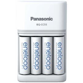 Battery charger PANASONIC Eneloop Smartplus BQ-CC55 + 4x AA 2000 mAh (K-KJ55MCD40E) | Techbox