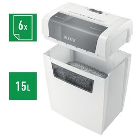 Leitz IQ Home Shredder, P4, 6 sheets, 15 l garbage can - Office Machines - Office Supplies - Techbox