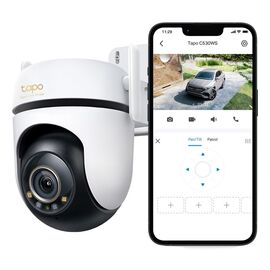 TP-Link Outdoor Pan/Tilt Security Wi-Fi Camera SPEC: 3K 5MP (2880x1620), 2.4 GHz, 2 × External Antennas, 1 × Ethernet Port, Horizontal 360º | Techbox