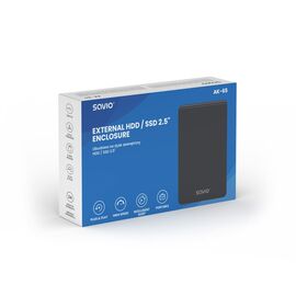 Savio 2.5" External HDD/SDD enclosure, USB 3.0, AK-65 - Cases & Accessories - Hard Drives - Techbox