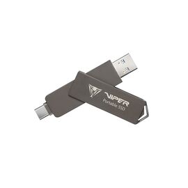 External Portable SSD Patriot Viper PVP30 Duo Compact 1TB 1000MB/s USB A+C 3.2 Gen2 (PVP301TB28UDG) - SSD - Hard Drives - Techbox