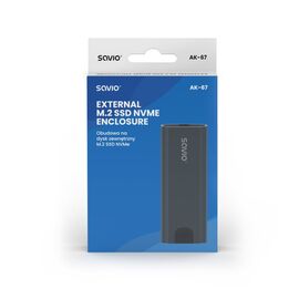 Savio M.2 SSD NVMe external drive enclosure, USB-C 3.1, AK-67, grey - Cases & Accessories - Hard Drives - Techbox