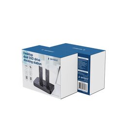 Gembird DD2-U3M2 Desktop dual drive USB Type-C M.2 NVME (and SATA) SSD docking station, black - Cases & Accessories - Hard Drives - Techbox
