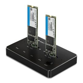 Qoltec 50310 Drive docking station 2x SSD M.2 SATA | NGFF | USB Type C | Techbox