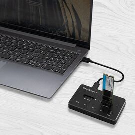 Qoltec 50310 Drive docking station 2x SSD M.2 SATA | NGFF | USB Type C | Techbox