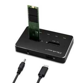 Qoltec 50310 Drive docking station 2x SSD M.2 SATA | NGFF | USB Type C | Techbox