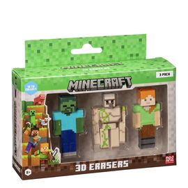 MINECRAFT 3D ERASERS - 3 PACK VER.C - Model Kits - Collectibles - Techbox