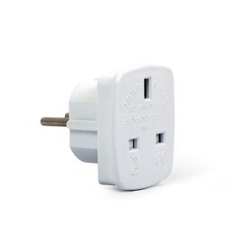 Gembird A-AC-UKEU-001 power plug adapter Type G (UK) Type F White - Adaptors & Plugs - Cables & Adapters - Techbox