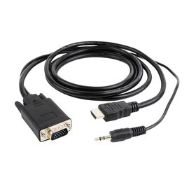 Gembird A-HDMI-VGA-03-6 video cable adapter 1.8 m HDMI Type A (Standard) VGA (D-Sub) + 3.5mm Black - Adaptors & Plugs - Cables & Adapters - Techbox