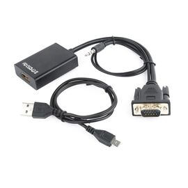 Gembird A-VGA-HDMI-01 video cable adapter 0.15 m HDMI Type A (Standard) VGA (D-Sub) Black - Adaptors & Plugs - Cables & Adapters - Techbox