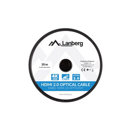LANBERG HDMI CABLE M/M V2.0 10M OPTICAL AOC BLACK CA-HDMI-20FB-0100-BK | Techbox