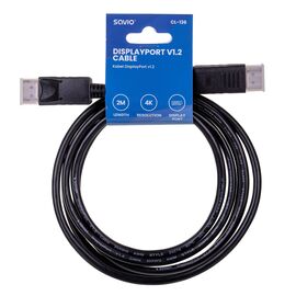 Savio CL-136 DisplayPort cable 2 m Black - Monitor Cables - Cables & Adapters - Techbox
