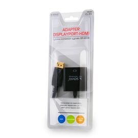 Savio CL-55 video cable adapter 0.2 m DisplayPort HDMI Type A (Standard) Black - Adaptors & Plugs - Cables & Adapters - Techbox