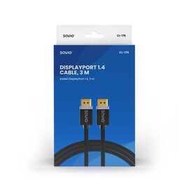 SAVIO DISPLAYPORT (M) - DISPLAYPORT (M) CABLE, V1.4, 3 m, CL-176 - Monitor Cables - Cables & Adapters - Techbox