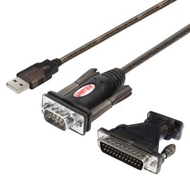 UNITEK Y-105A serial cable Black 1.5 m USB Type-A DB-9 - Adaptors & Plugs - Cables & Adapters - Techbox