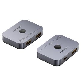 Vention 2-Port Bi-Directional 8K HDMI Switcher Gray Aluminium Alloy Type | Techbox