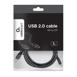 Gembird USB-A/USB-C, 1m USB cable USB 2.0 USB A USB C Black | Techbox