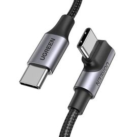 Ugreen US334 70643 USB-C (angled) / USB-C (straight) 100W PD 1m cable - black | Techbox
