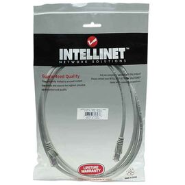 Intellinet Network Patch Cable, Cat5e, 2m, Grey, CCA, U/UTP, PVC, RJ45, Gold Plated Contacts, Snagless, Booted, Lifetime Warranty, Polybag - Network & Phone Cables - Cables & Adapters - Techbox