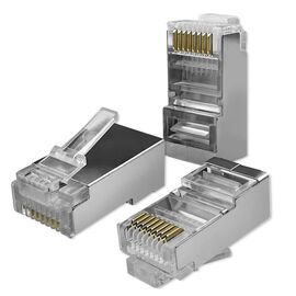 Qoltec 54556 RJ45 modular connector | CAT6 | FTP |Gold-plated contacts | 100 pieces - Adaptors & Plugs - Cables & Adapters - Techbox